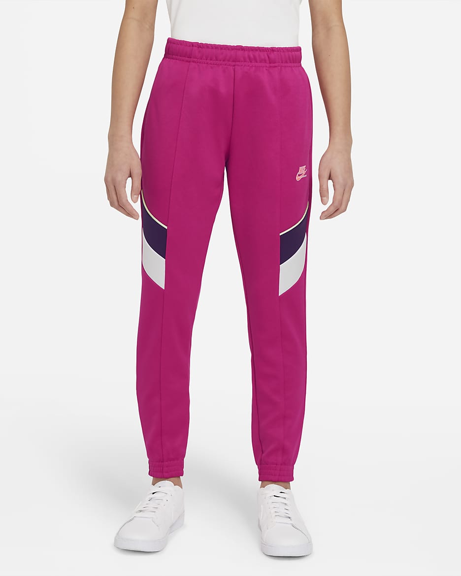 Nike Sportswear Heritage Big Kids' (Girls') Pants - Fireberry/Grand Purple/White