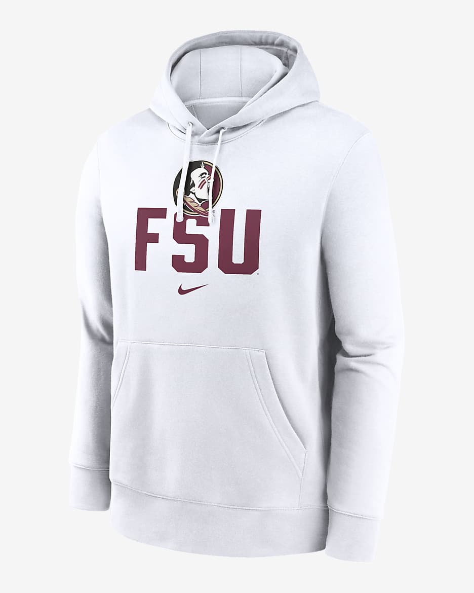 Florida State Seminoles Primetime Club Campus Men's Nike College Pullover Hoodie - White