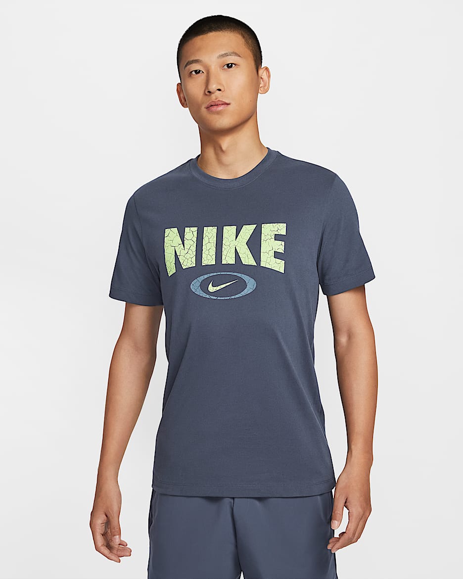 เสื้อยืดฟิตเนสผู้ชาย Dri-FIT Nike - Thunder Blue