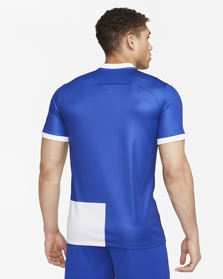 Jersey de fútbol Nike Dri-FIT del Atlético de Madrid visitante 2023/24 Stadium para hombre - Azul eléctrico/Blanco/Blanco