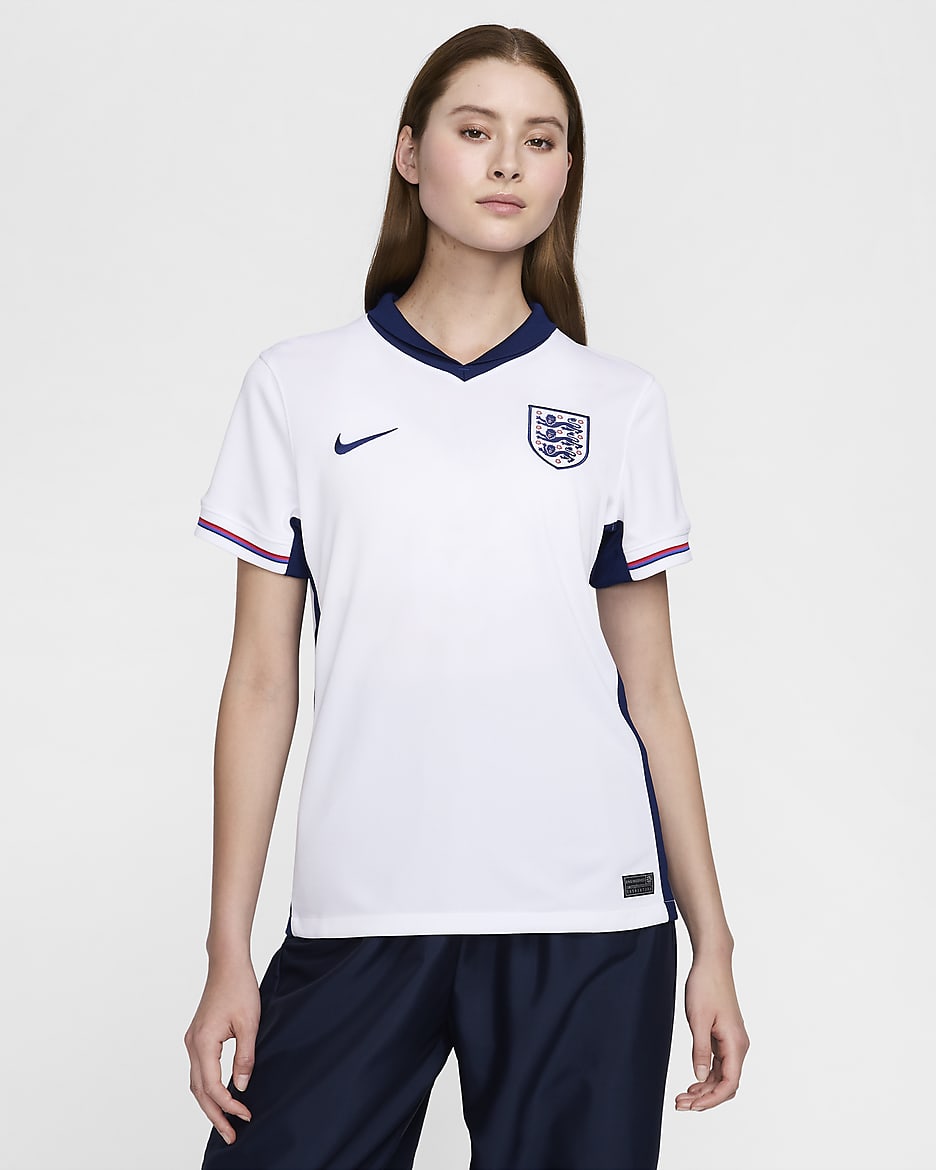 England (Women's Team) 2024/25 Stadium Home Nike Replika-Fußballtrikot mit Dri-FIT-Technologie (Damen) - Weiß/Weiß/Blue Void