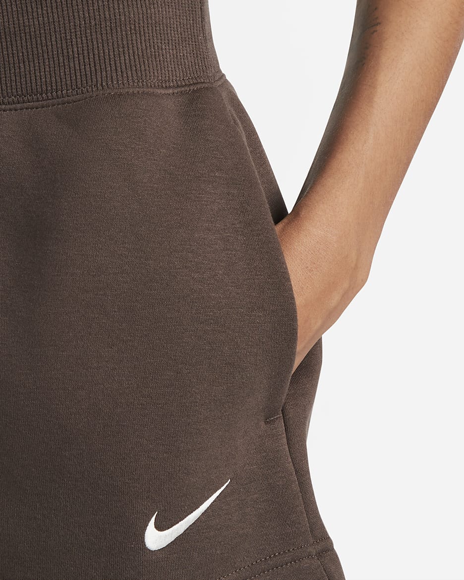 Shorts de ajuste holgado y tiro alto para mujer Nike Sportswear Phoenix Fleece - Marrón barroco/Vela