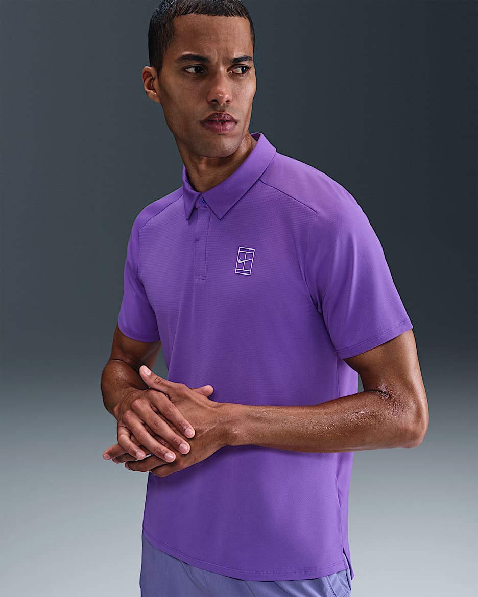 NikeCourt Advantage Dri-FIT tennispolo voor heren - Action Grape/Wit