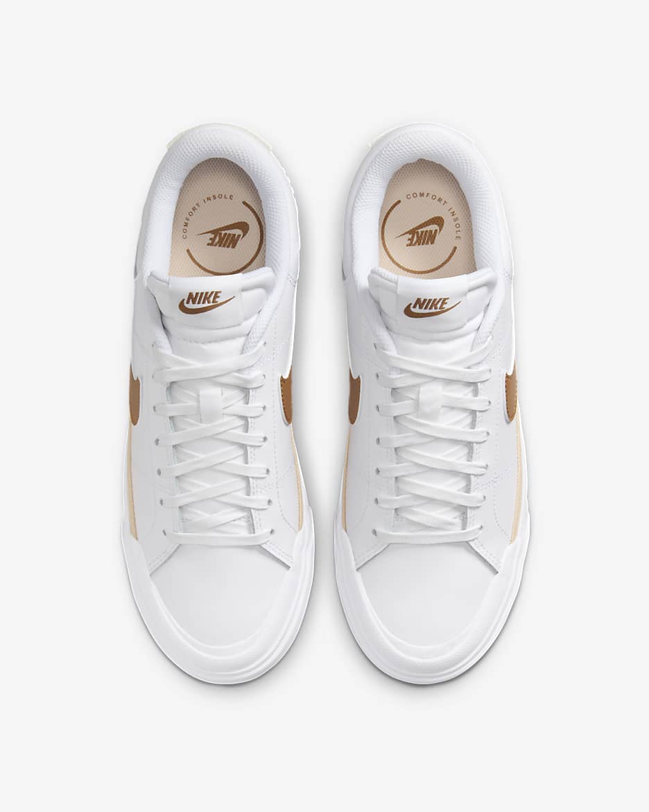 Nike Court Legacy Lift női cipő - Fehér/Sanddrift/Light British Tan