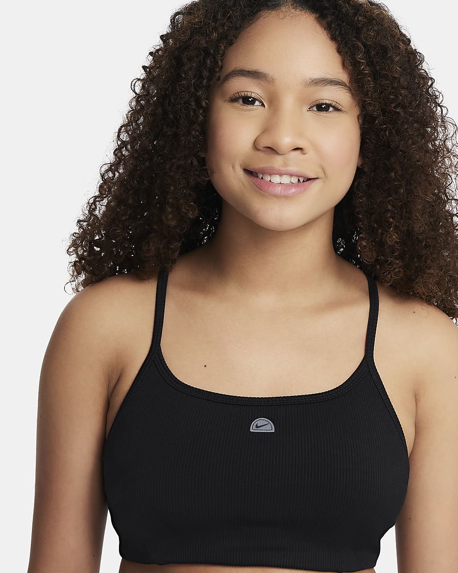 Nike Indy Girls' Sports Bra - Black/Clear