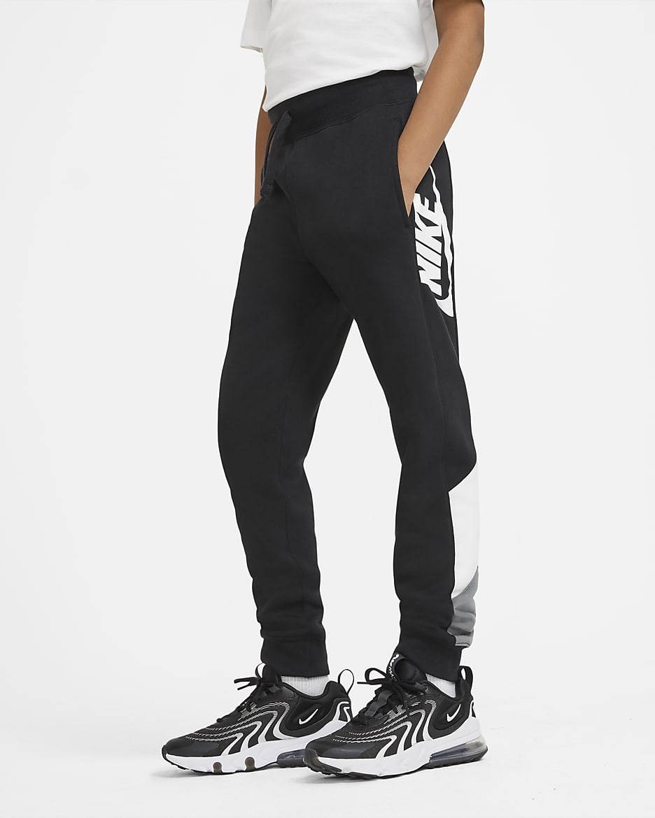 Nike Sportswear Big Kids' (Boys') Pants - Black/White/Smoke Grey/White