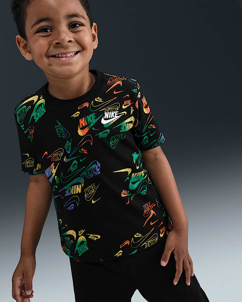 Nike Sportswear Toddler Reveal Printed Tee and Pants Set - Black