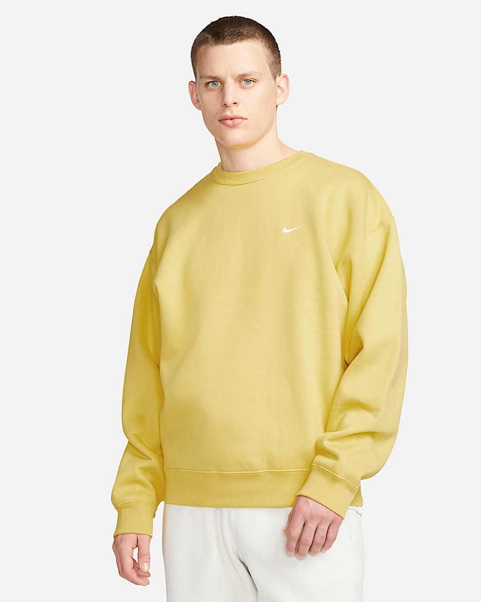 Sudadera de tejido Fleece para hombre Nike Solo Swoosh - Oro Saturno/Blanco