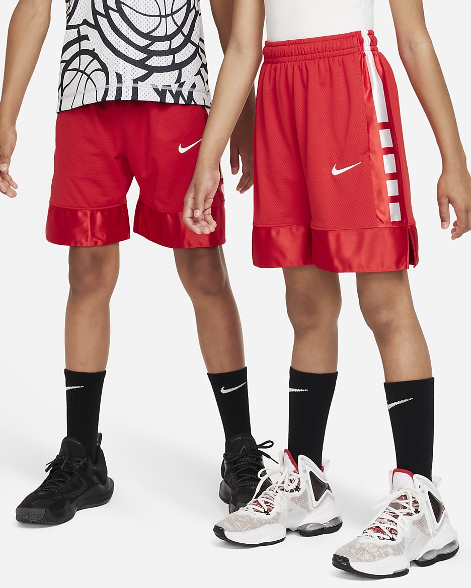 Shorts de básquetbol para niños talla grande Nike Dri-FIT Elite 23 - Rojo universitario/Blanco