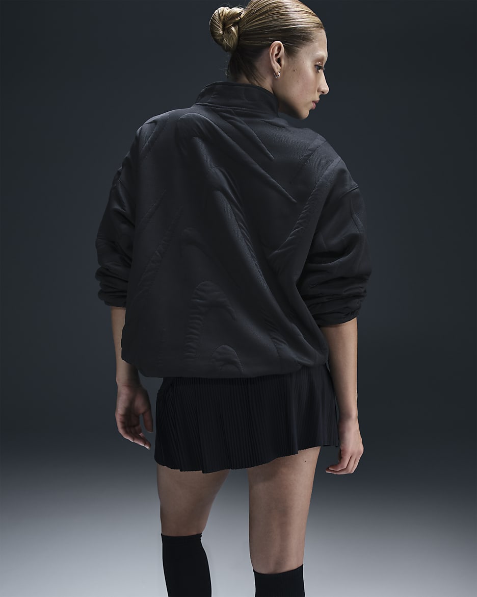 Nike Sportswear Collection Women's Oversized Cosy 1/4-Zip Logo Sweatshirt - Black/Anthracite