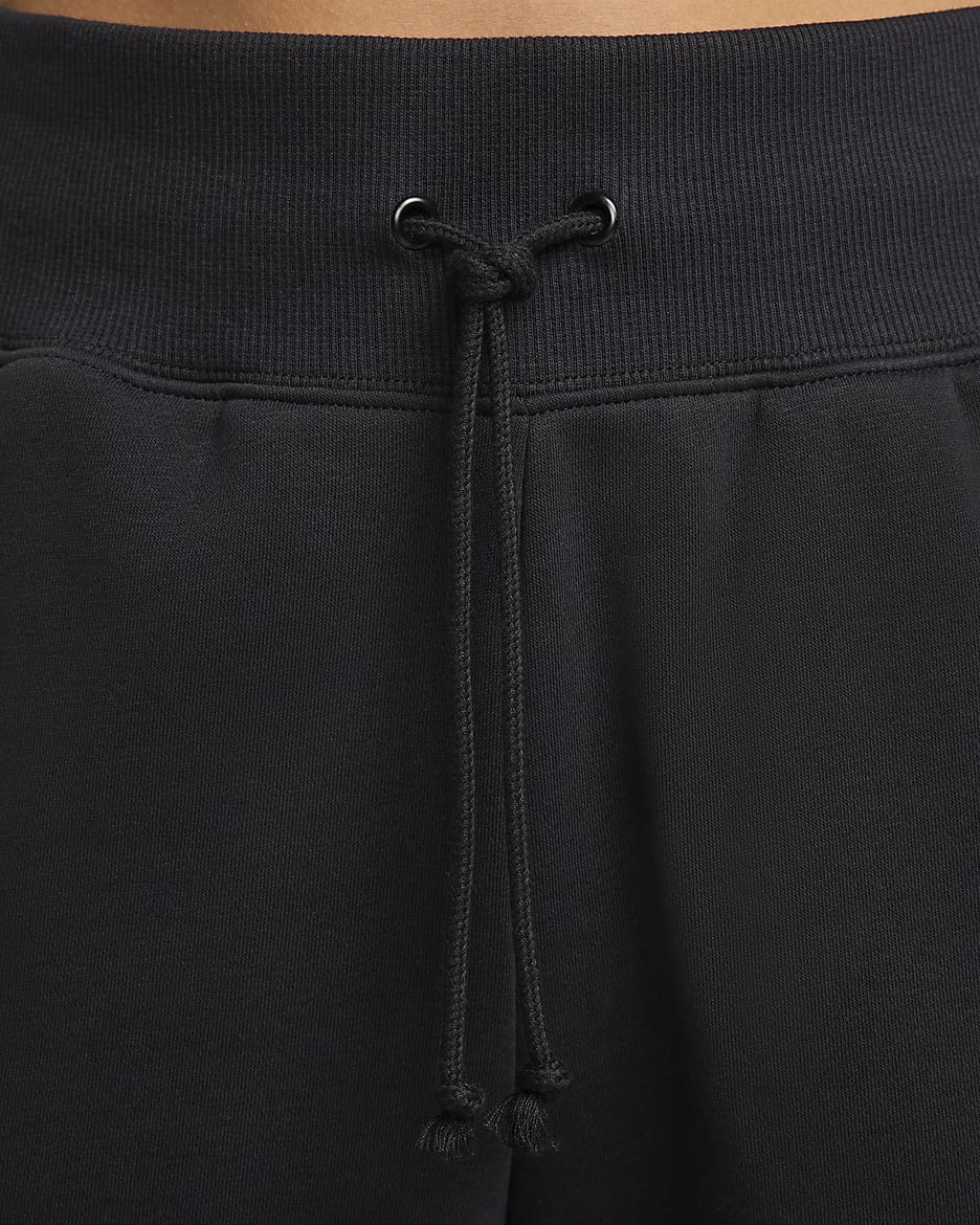 Nike Sportswear Phoenix Fleece Women's High-Waisted Wide-Leg Tracksuit Bottoms - Black/Sail