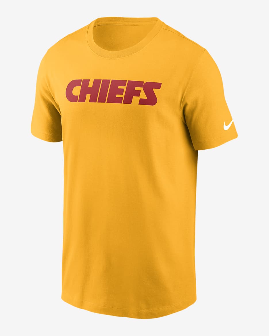 Kansas City Chiefs Primetime Wordmark Essential Men's Nike NFL T-Shirt - Gold
