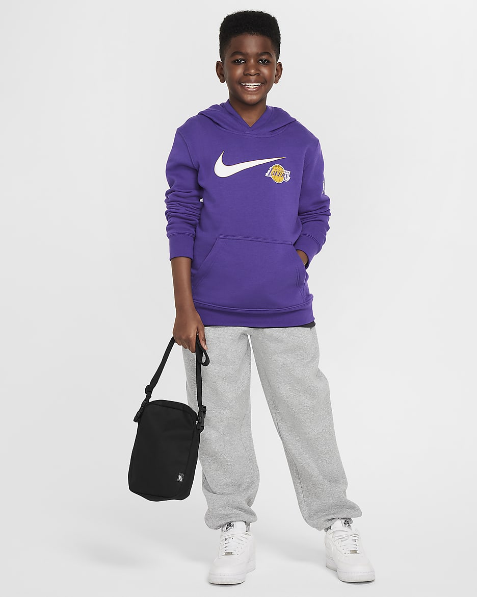 Felpa con cappuccio Los Angeles Lakers Club Fleece Essential Nike NBA – Ragazzo - Court Purple