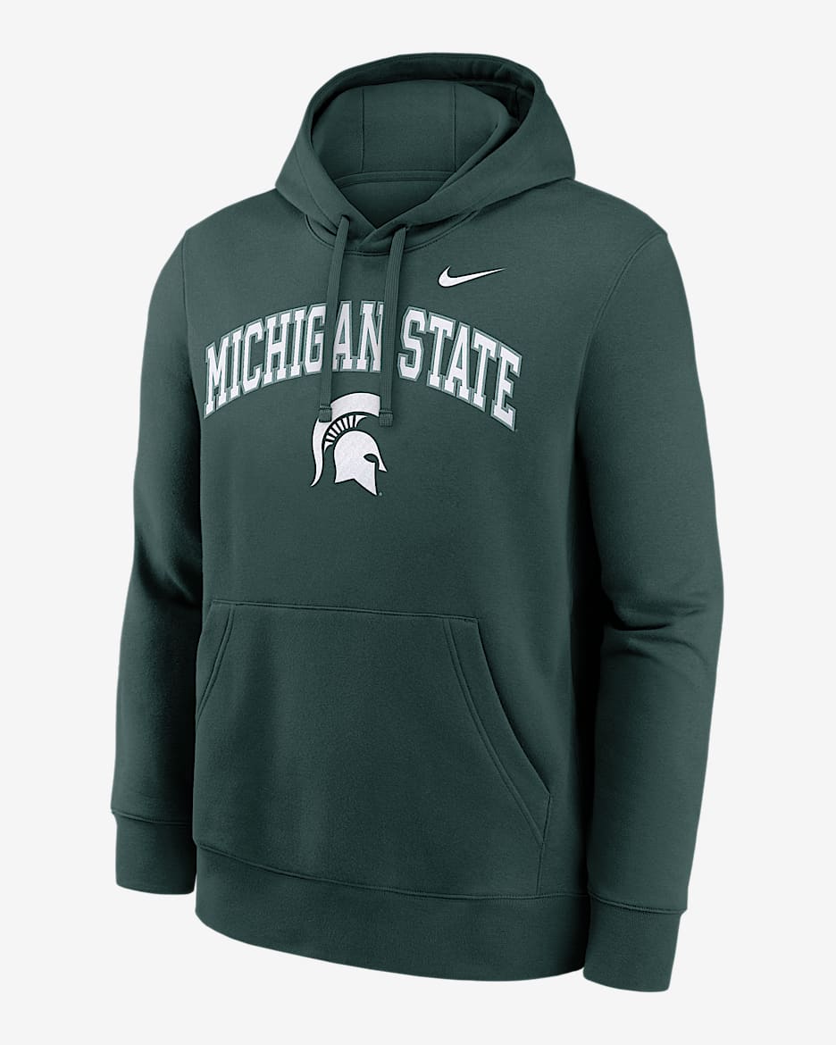 Michigan State Arch Men's Nike College Pullover Hoodie - Green