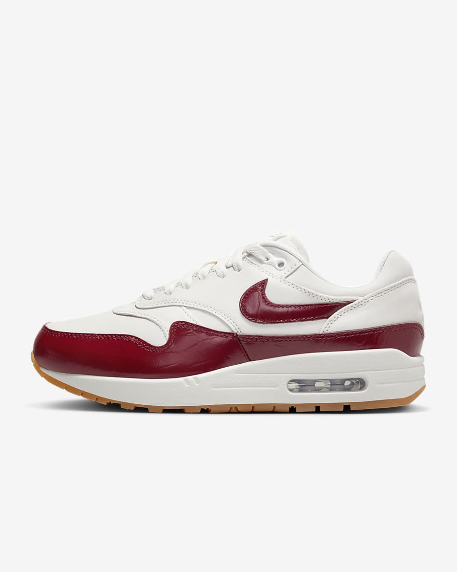 Sapatilhas Nike Air Max 1 LX para mulher - Sail/Sail/Castanho Gum claro/Vermelho Team