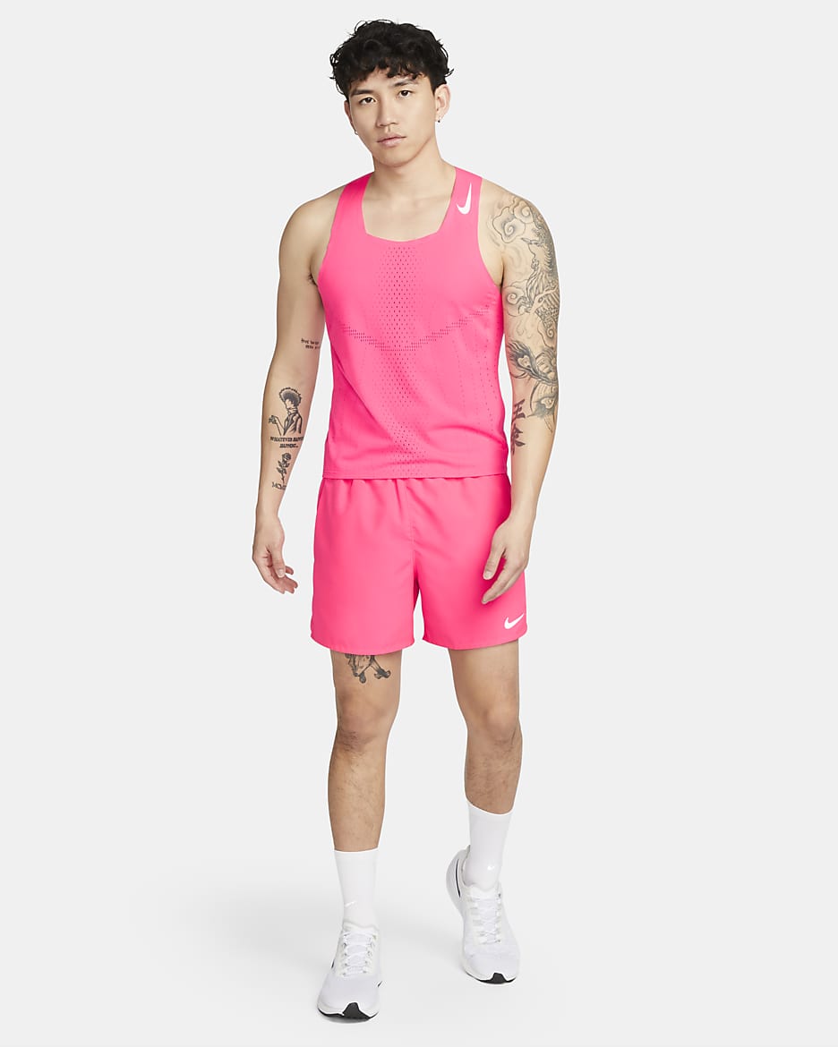 Nike Dri-FIT ADV AeroSwift Men's Racing Vest - Hyper Pink/White