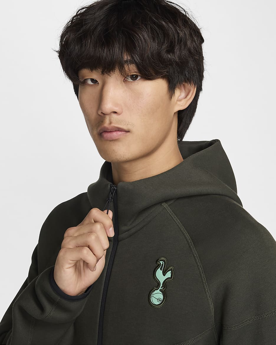 Tottenham Hotspur Tech Fleece Windrunner Third Nike Fußballjacke mit durchgehendem Reißverschluss (Herren) - Sequoia/Enamel Green