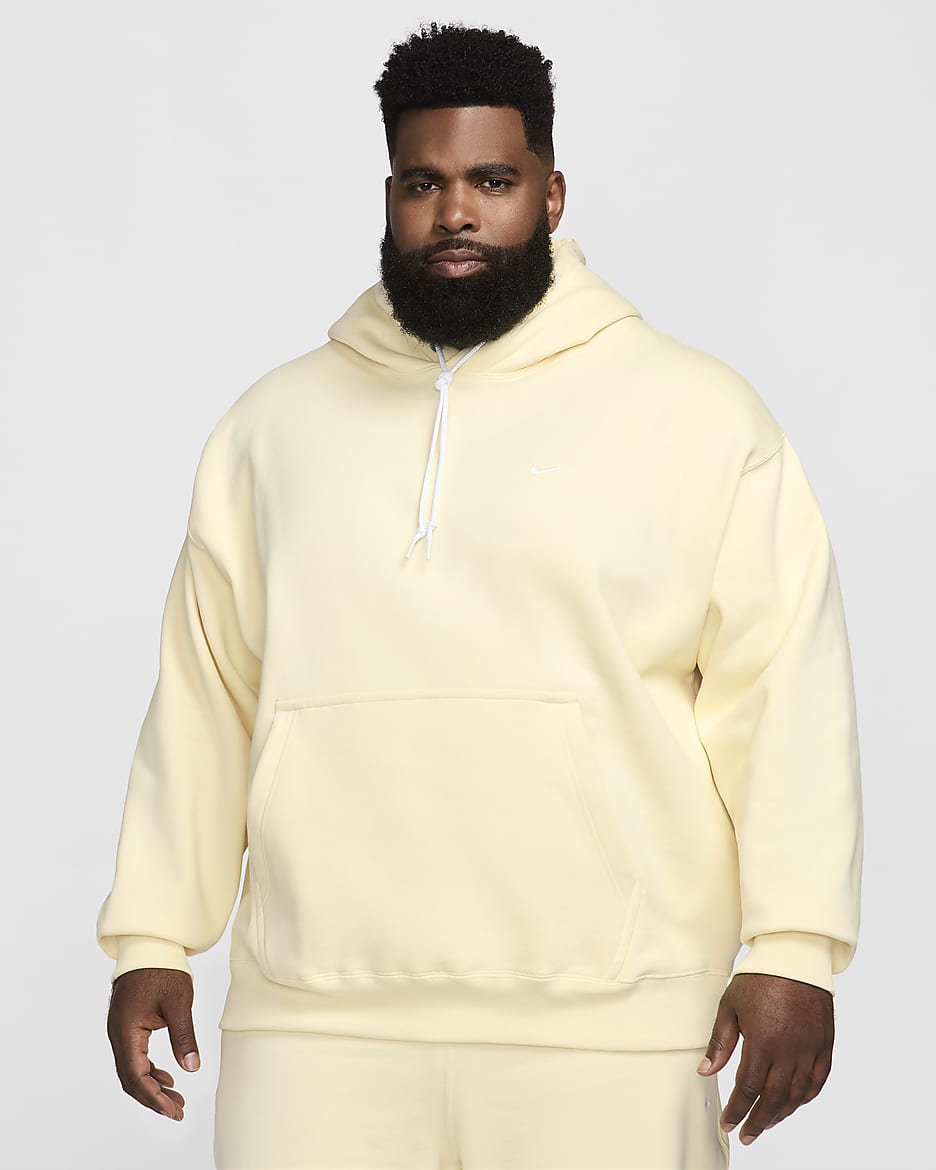 Nike Solo Swoosh Men's Fleece Pullover Hoodie - Alabaster/White