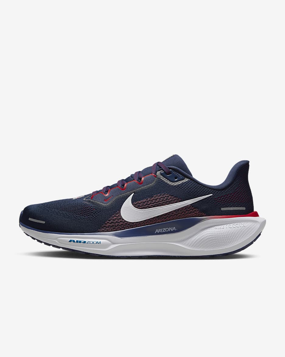 Arizona Pegasus 41 Men's Nike College Road Running Shoes - College Navy/White/University Red/White