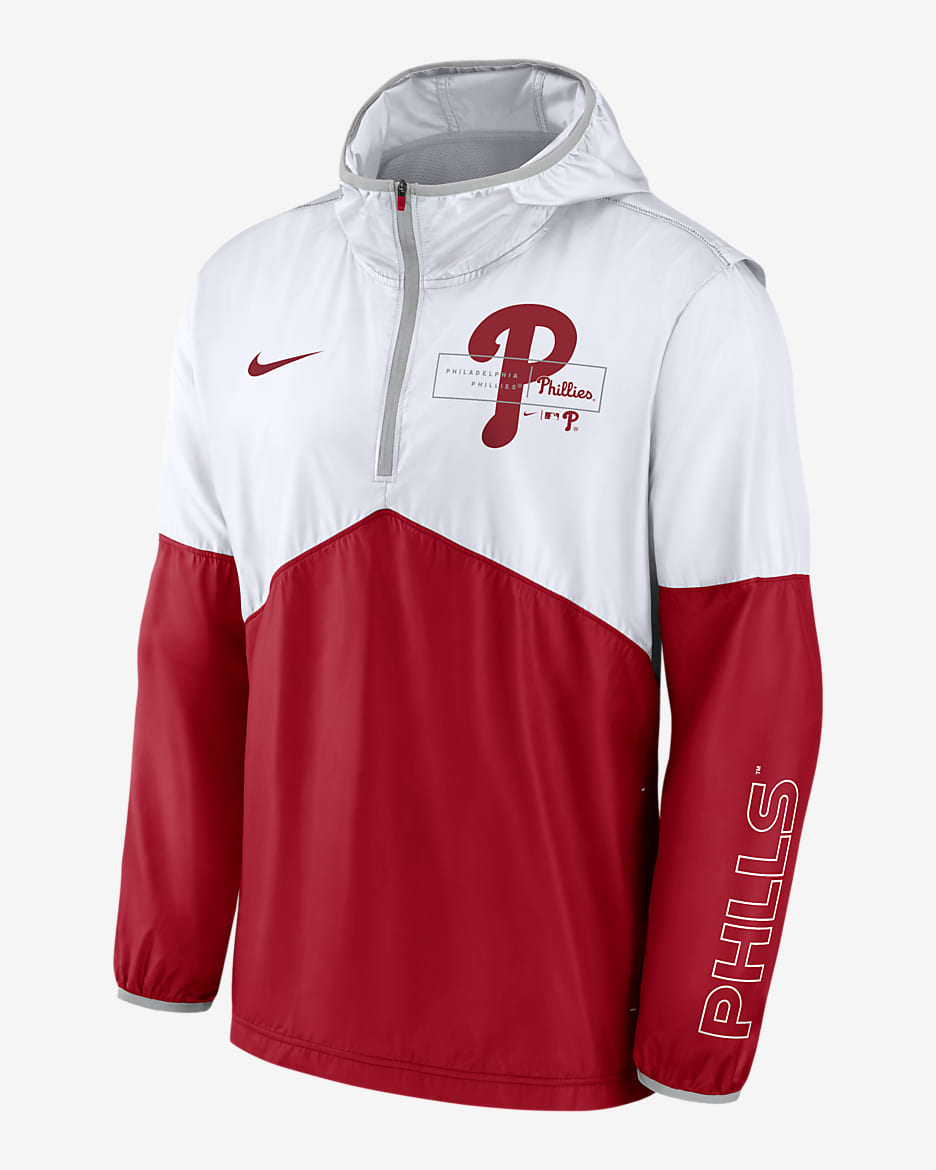 Nike Overview (MLB Philadelphia Phillies) Men's 1/2-Zip Jacket - White