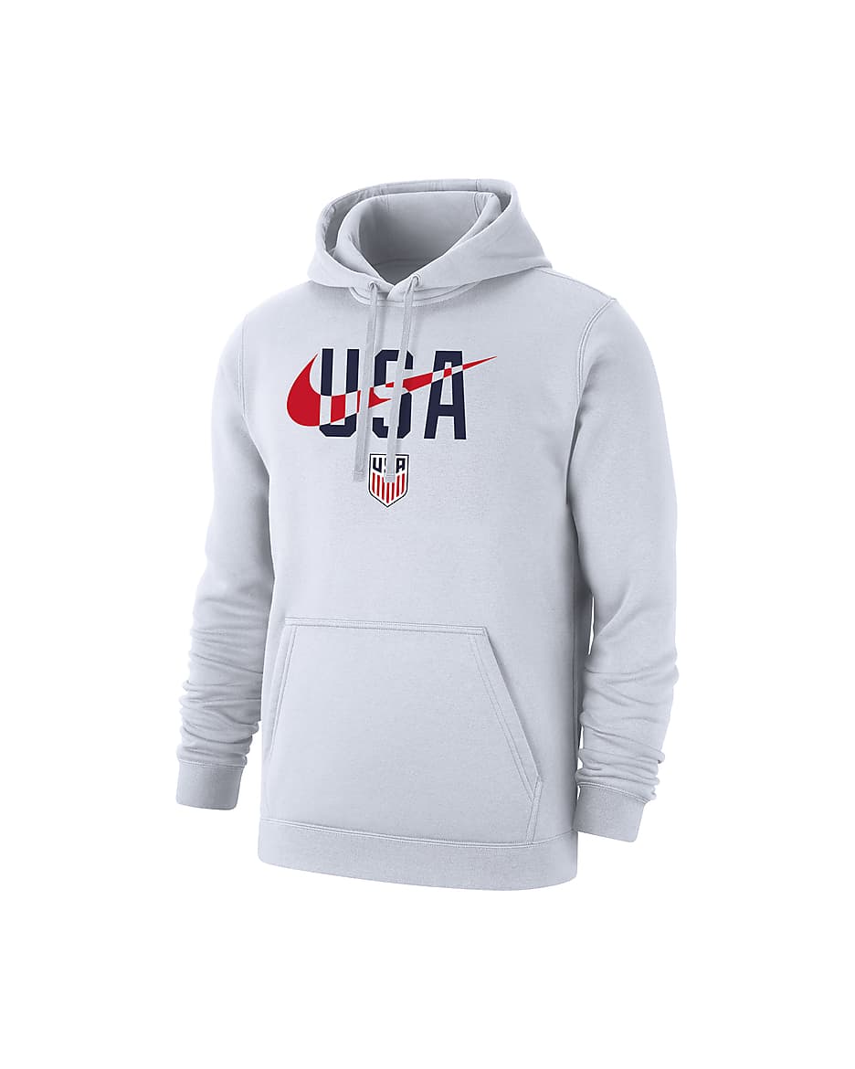 U.S. Club Fleece Men's Pullover Hoodie - White