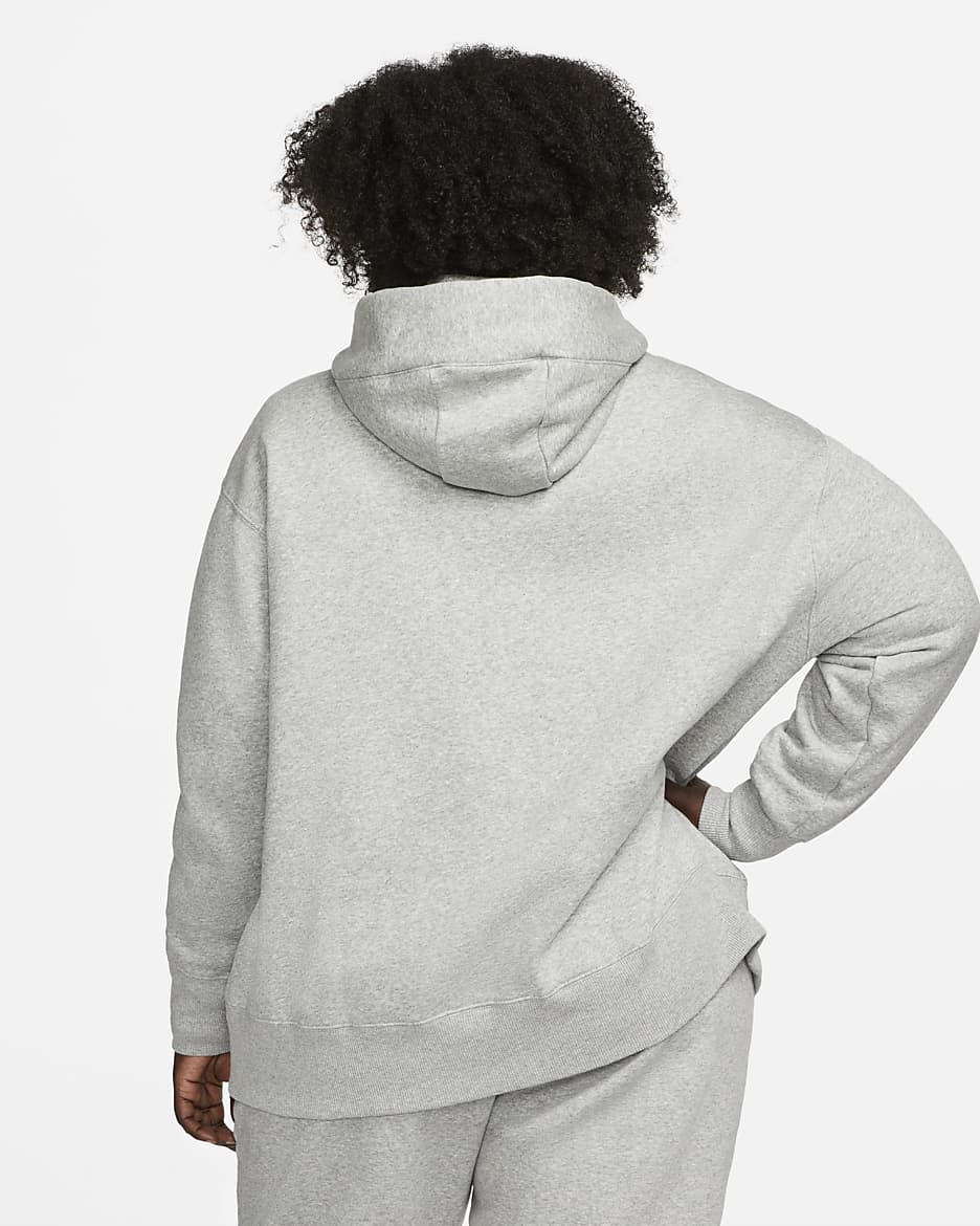 Nike Sportswear Phoenix Fleece Women's Oversized Full-Zip Hoodie (Plus Size) - Dark Grey Heather/Sail