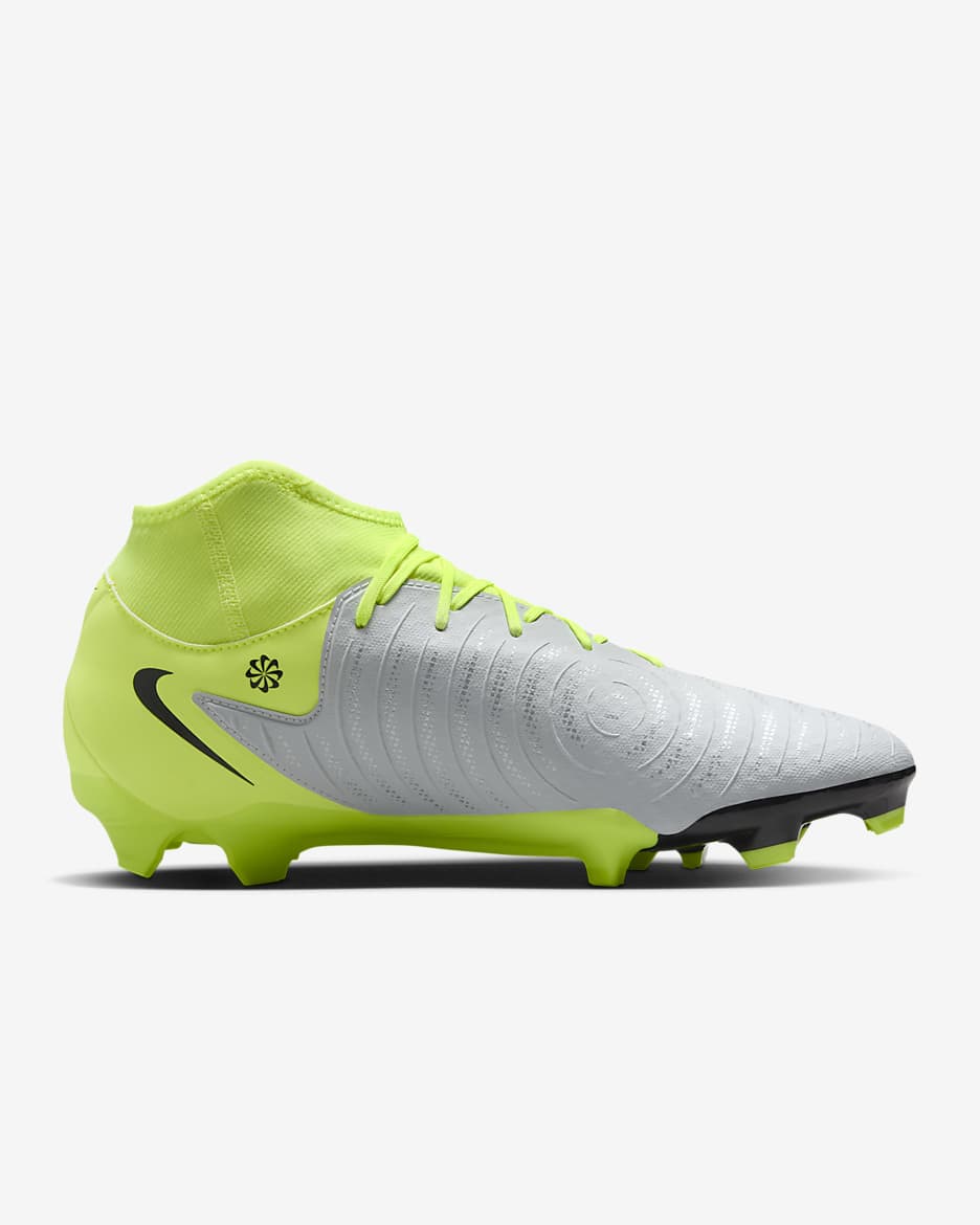 Nike Phantom Luna 2 Academy Botes de futbol de perfil alt per a terrenys diversos - Platejat metal·litzat/Volt/Negre