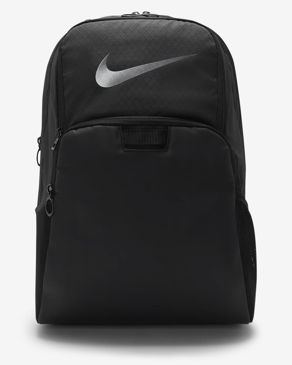 Nike Brasilia Winterized Graphic Training Backpack (Large, 24L) - Black/Black/Metallic Silver