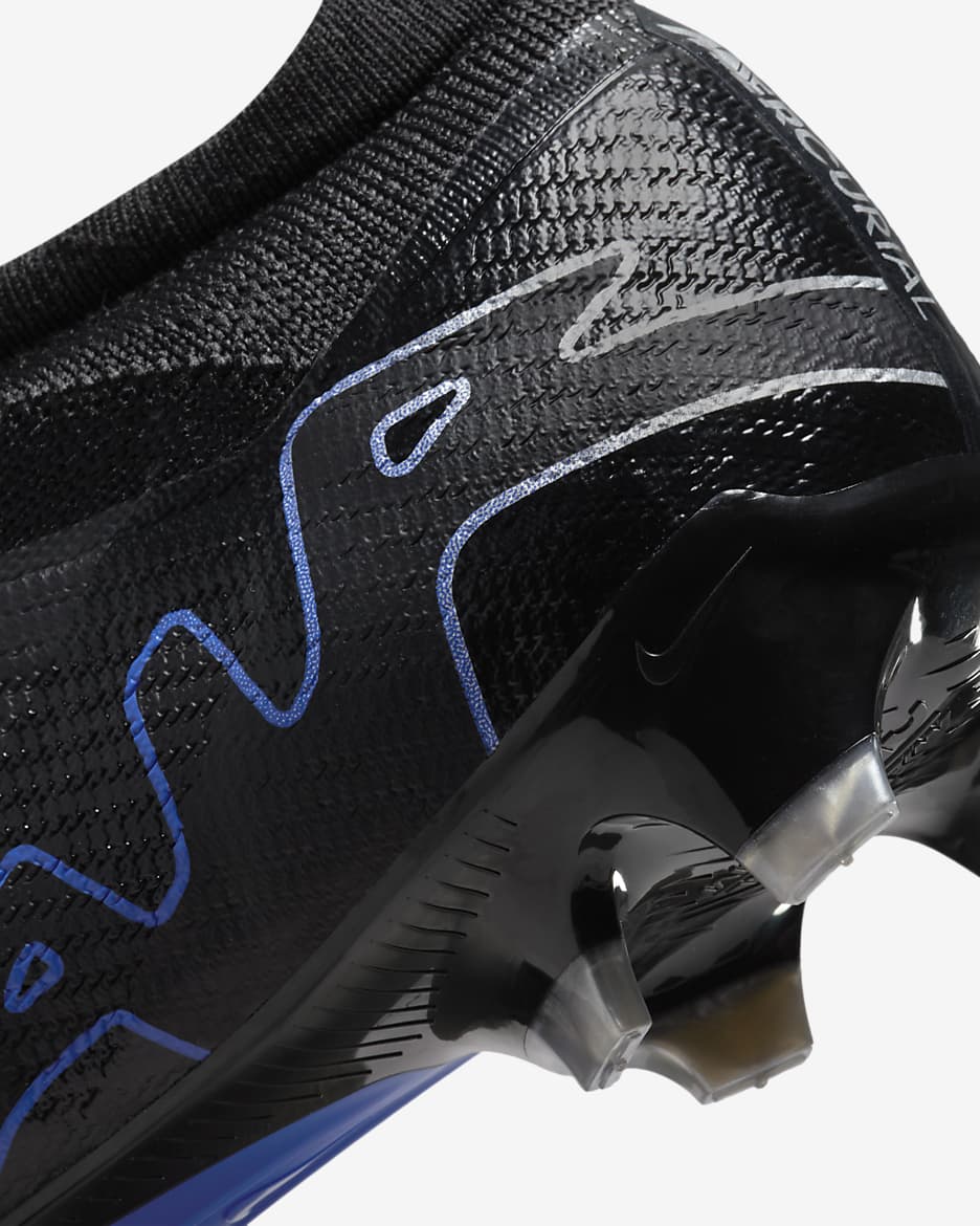 Nike Mercurial Vapor 15 Pro Firm-Ground Low-Top Soccer Cleats - Black/Hyper Royal/Chrome
