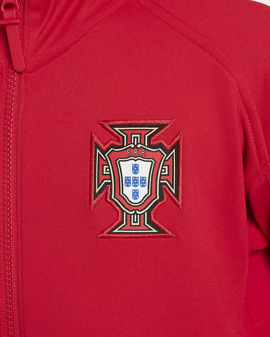 Portugal Academy Pro strikket fotballjakke til store barn - University Red/Sail