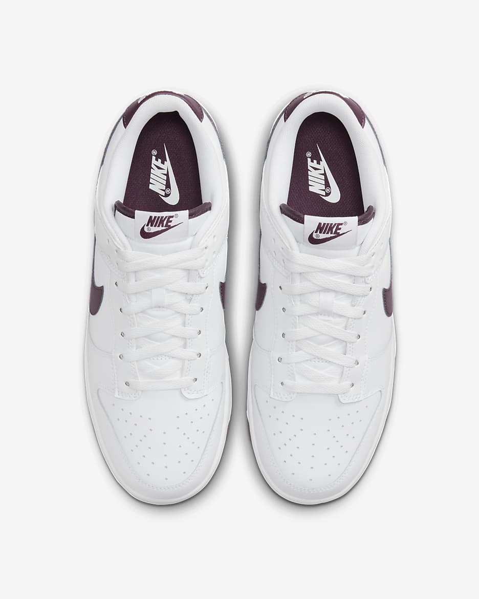 Nike Dunk Low Retro Men's Shoes - White/White/Night Maroon