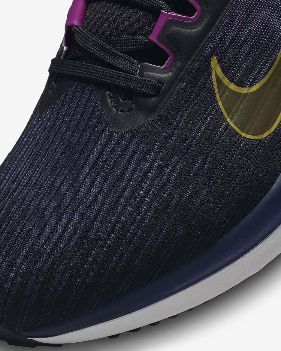 Nike Winflo 9 Men's Road Running Shoes - Black/Blackened Blue/Cave Purple/Gold Suede