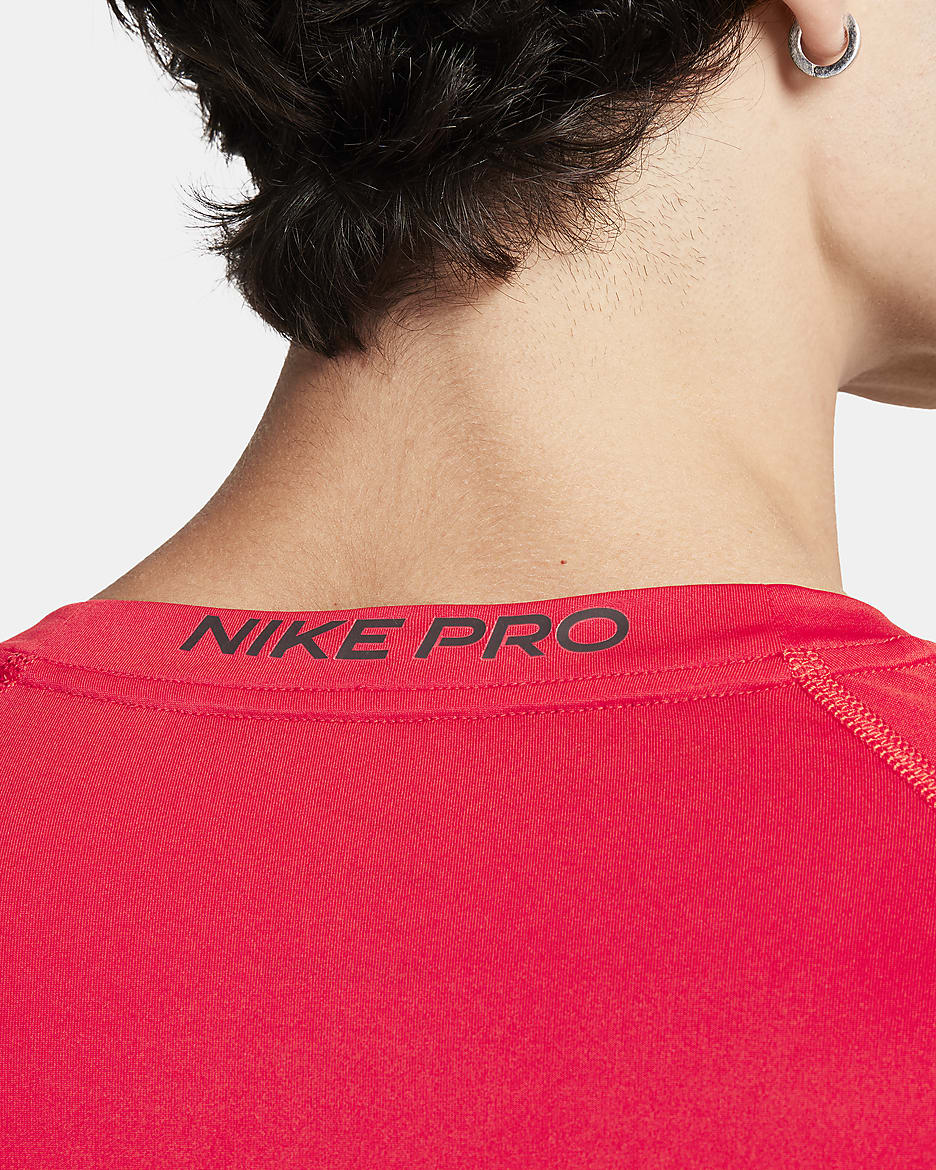 Nike Pro Men's Dri-FIT Tight Long-Sleeve Fitness Top - University Red/Black
