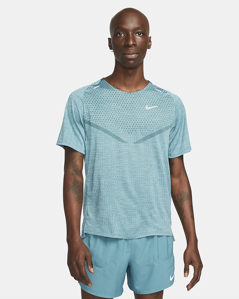 Nike Dri-FIT ADV TechKnit Ultra Men's Short-Sleeve Running Top - Faded Spruce/Mineral Teal