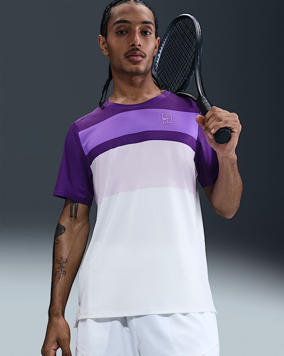 NikeCourt Advantage Men's Tennis Top - Wild Grape/White