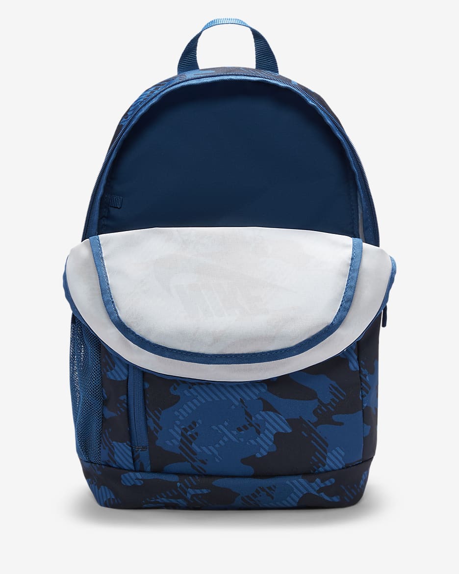 Nike Elemental Kids' Printed Backpack (20L) - Court Blue/Court Blue/White