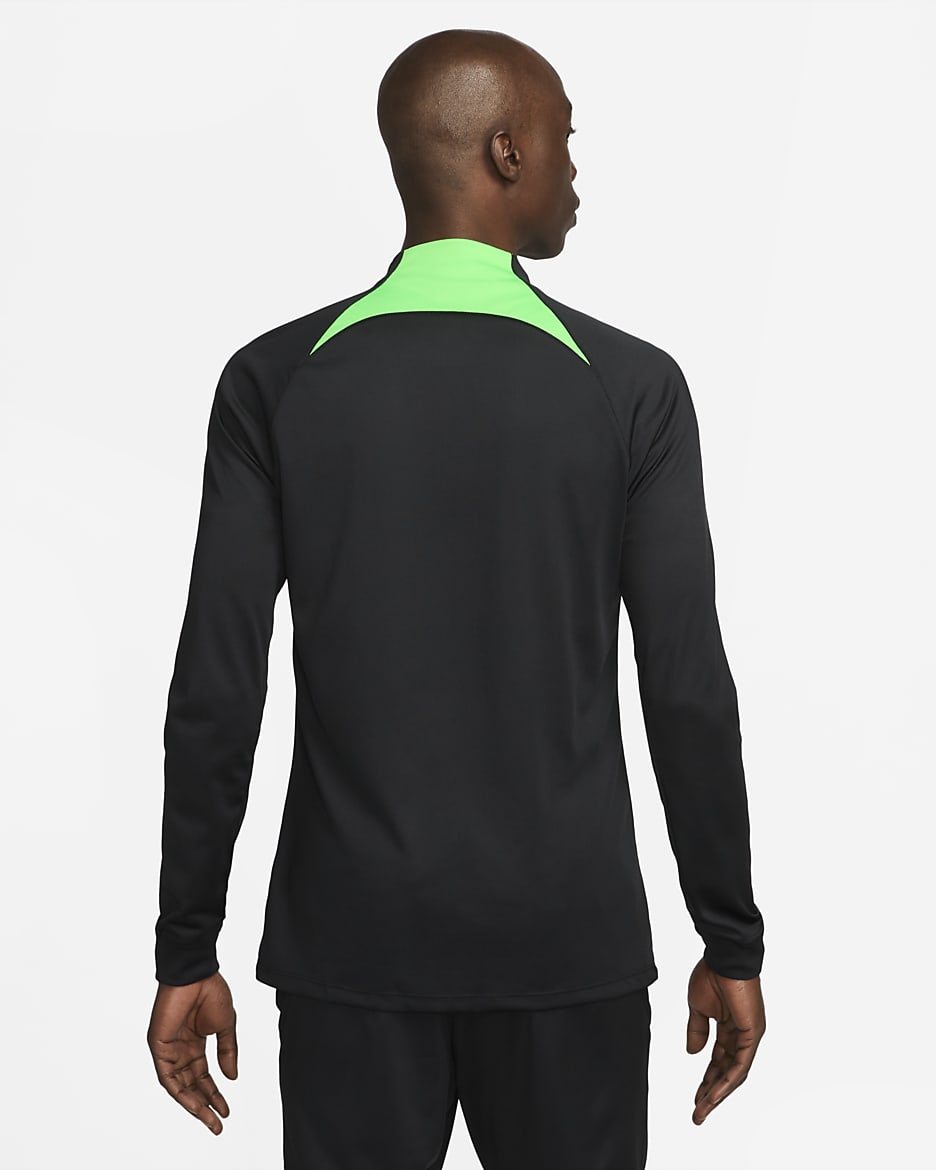 Liverpool FC Strike Men's Nike Dri-FIT Knit Soccer Track Jacket - Black/Poison Green/White/White