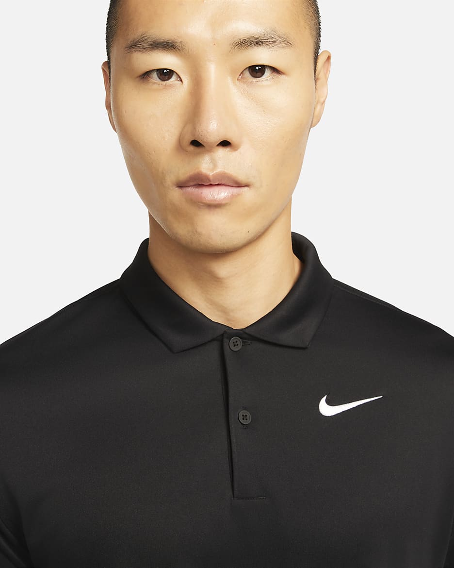 NikeCourt Dri-FIT Men's Tennis Polo - Black/White