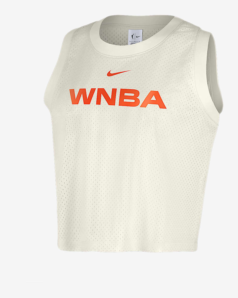 Camiseta de tirantes Nike de malla de la WNBA para mujer Team 13 - Fantasma/Naranja brillante