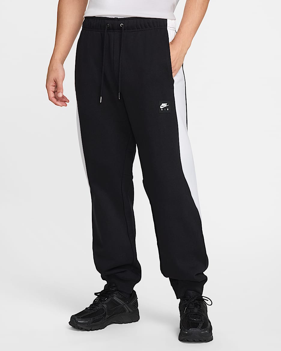 Nike Air Men's Fleece Joggers - Black/White/Black
