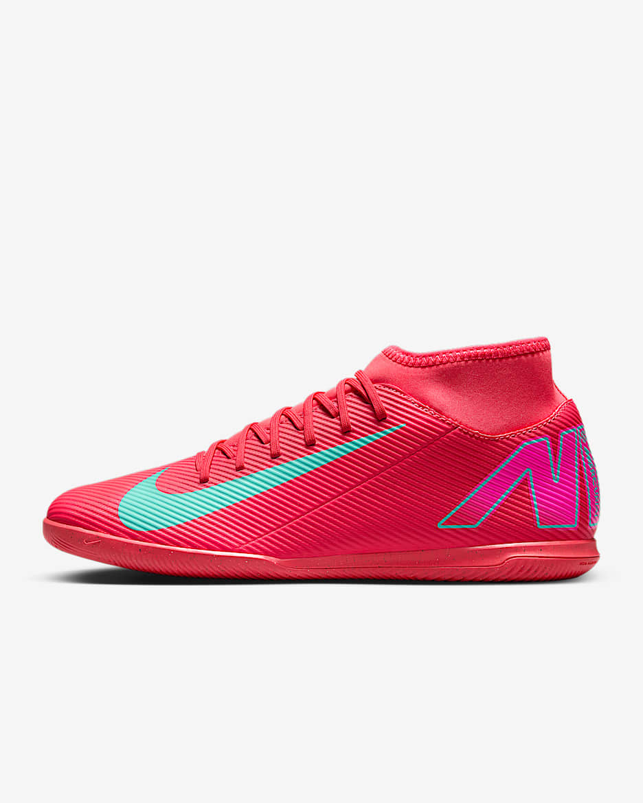 Nike Mercurial Superfly 10 Club IC High-Top Football Shoes - Ember Glow/Aurora Green