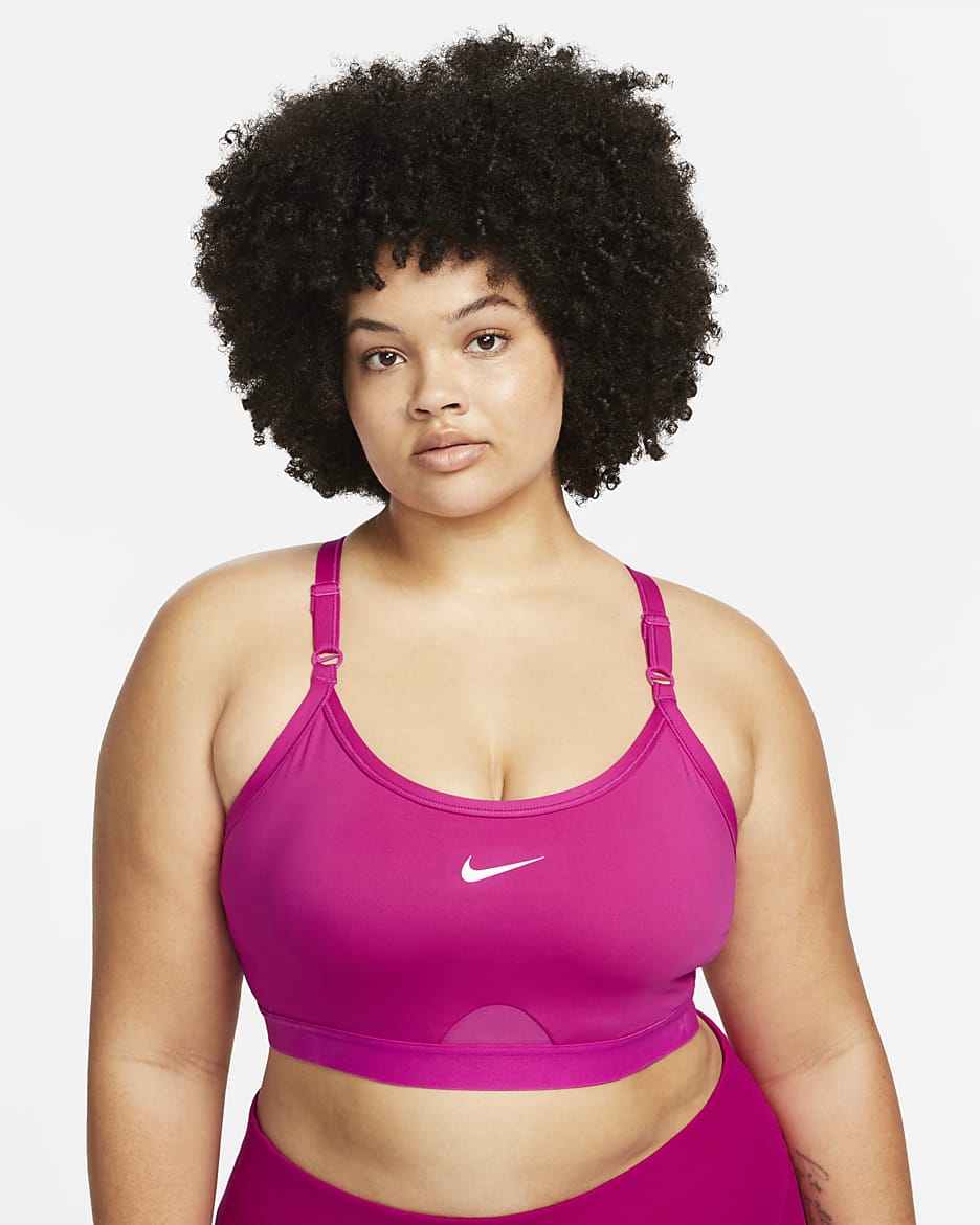 Nike Indy Women's Light-Support Padded U-Neck Sports Bra (Plus Size) - Active Pink/Active Pink/Active Pink/White