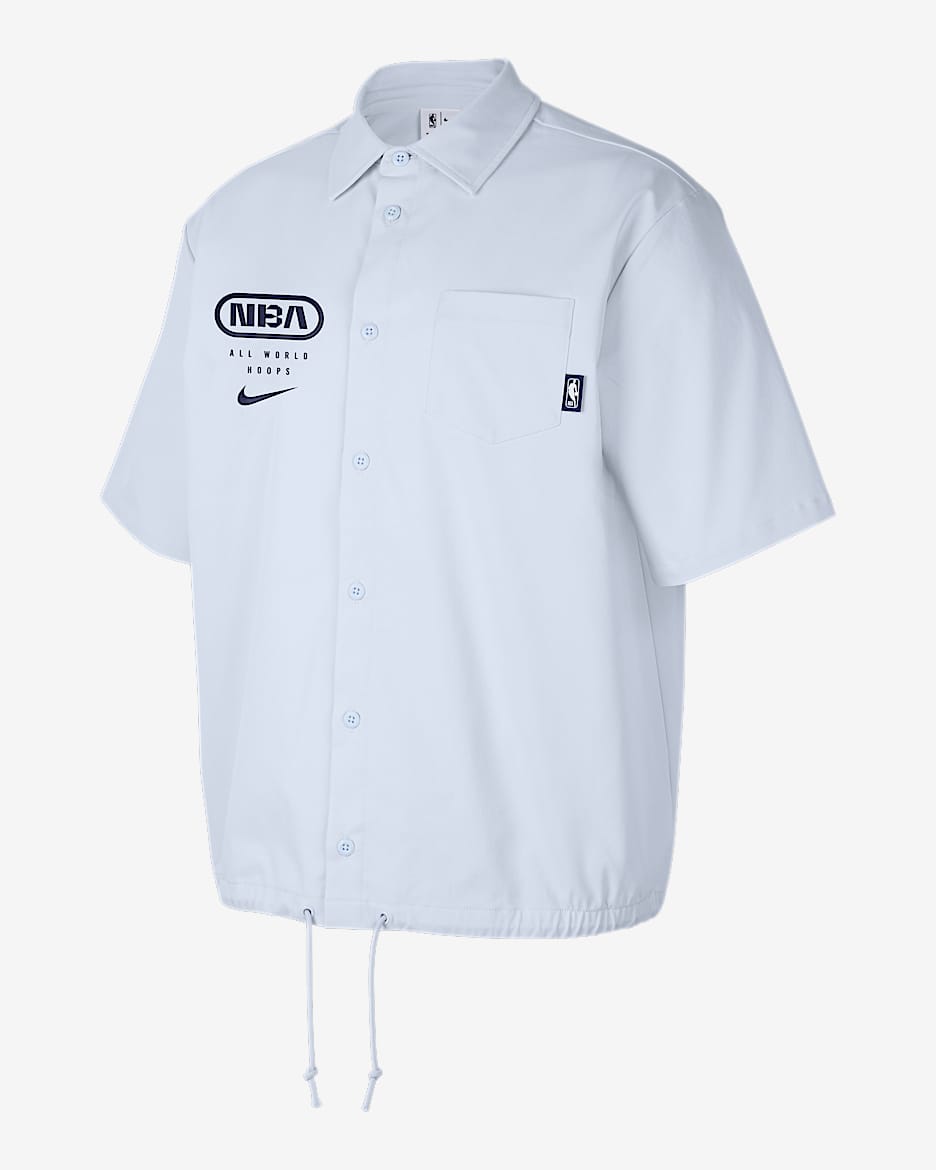 Team 31 Club Playera de manga corta Nike de tejido Woven de la NBA para hombre - Gris fútbol