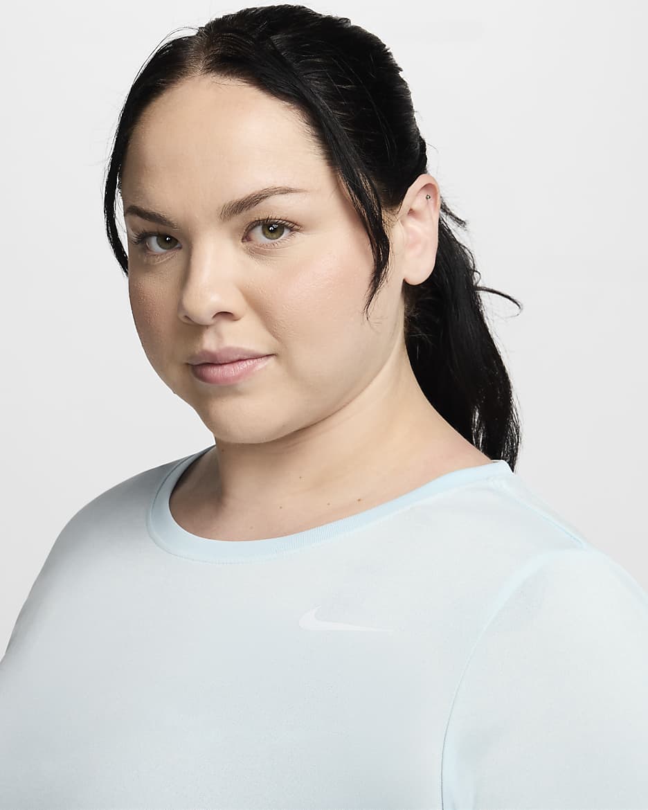 Playera para mujer (talla grande) Nike Dri-FIT - Azul glacial/Puro/Jaspeado/Blanco