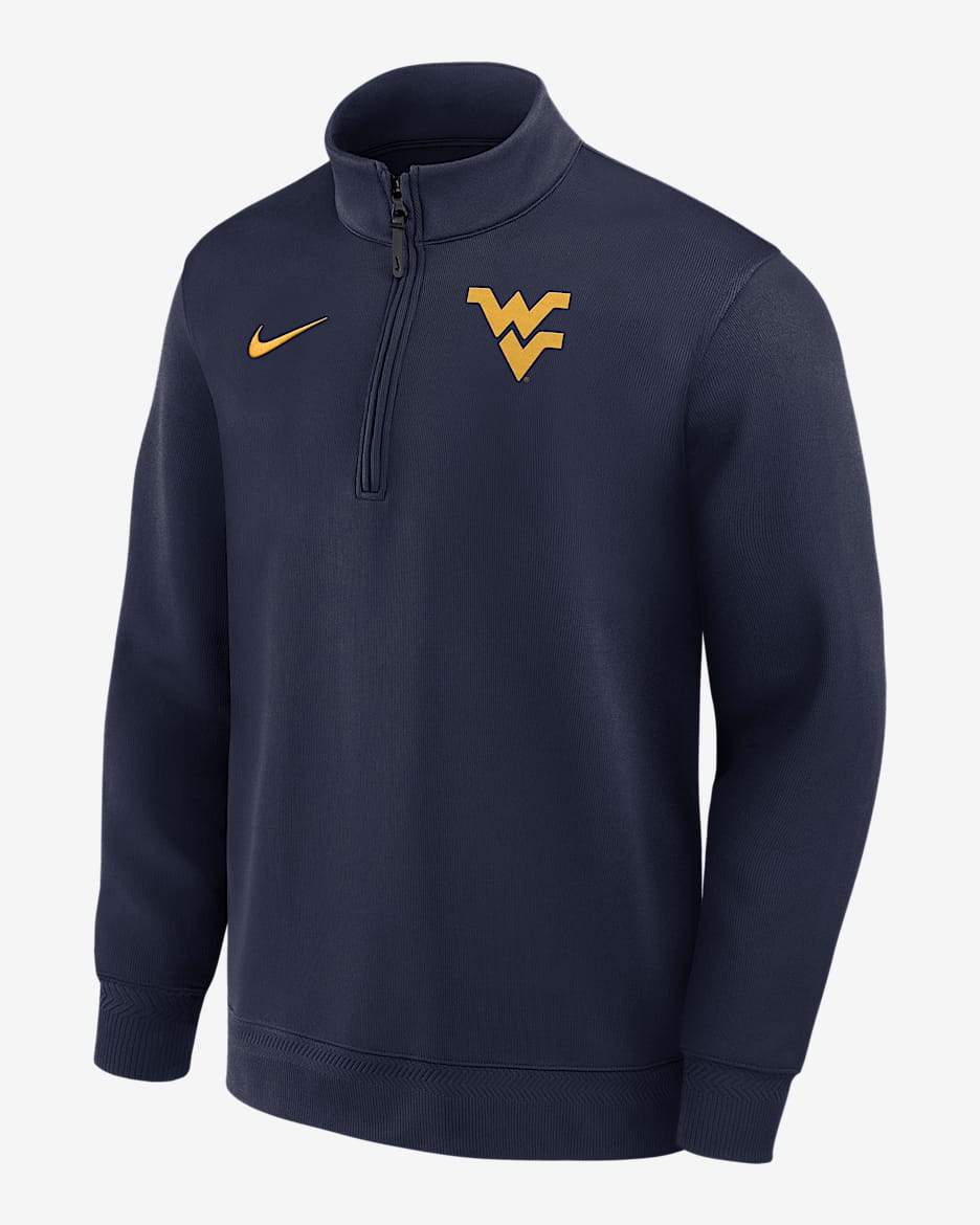 West Virginia Coaches Men's Nike Dri-FIT College Long-Sleeve 1/2-Zip Top - Navy