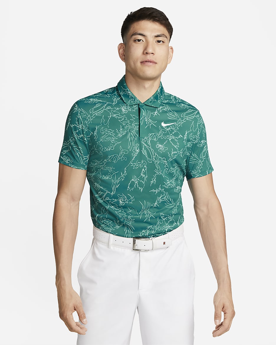 Tiger Woods 男款 Nike Dri-FIT ADV 高爾夫球衫 - Geode Teal/白色