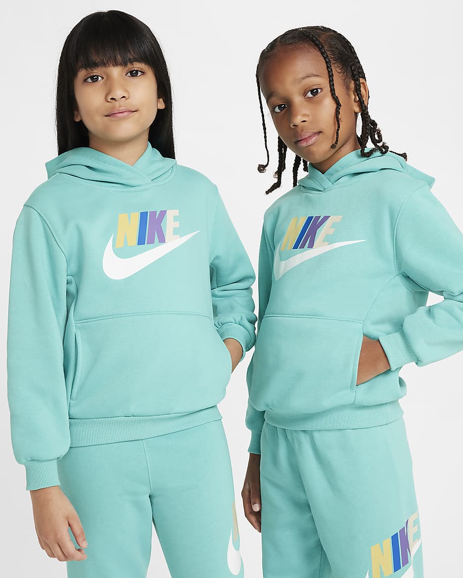 Conjunto de sudadera con gorro para niños talla chica Nike Sportswear Club Fleece - Escarcha verde