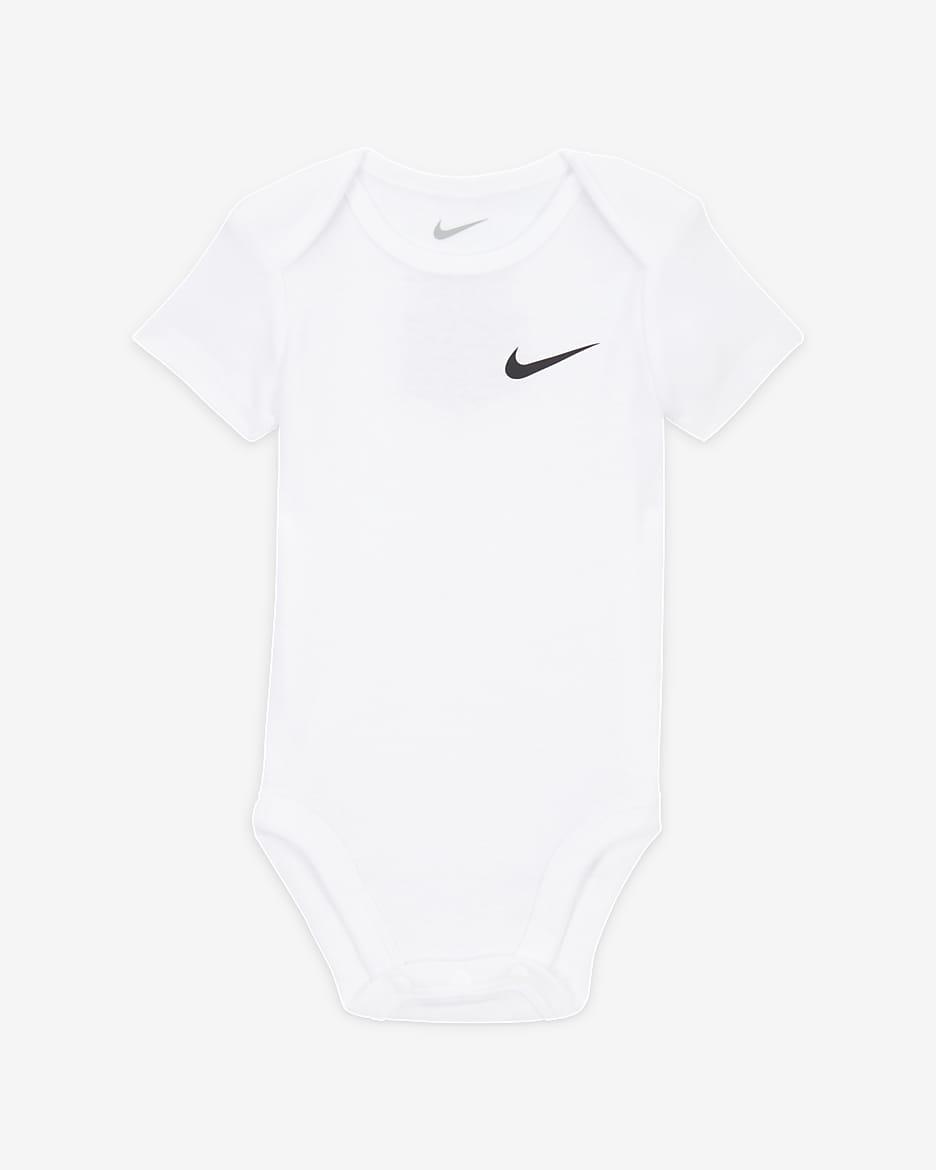 Nike Essentials Baby (0-9M) 5-Pack Bodysuit Set - White