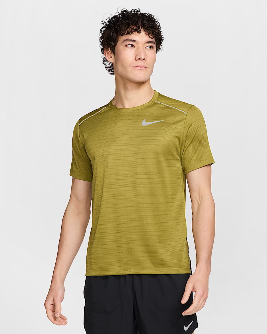 ナイキ Dri-FIT マイラー メンズ ショートスリーブ ランニングトップ - パシフィックモス