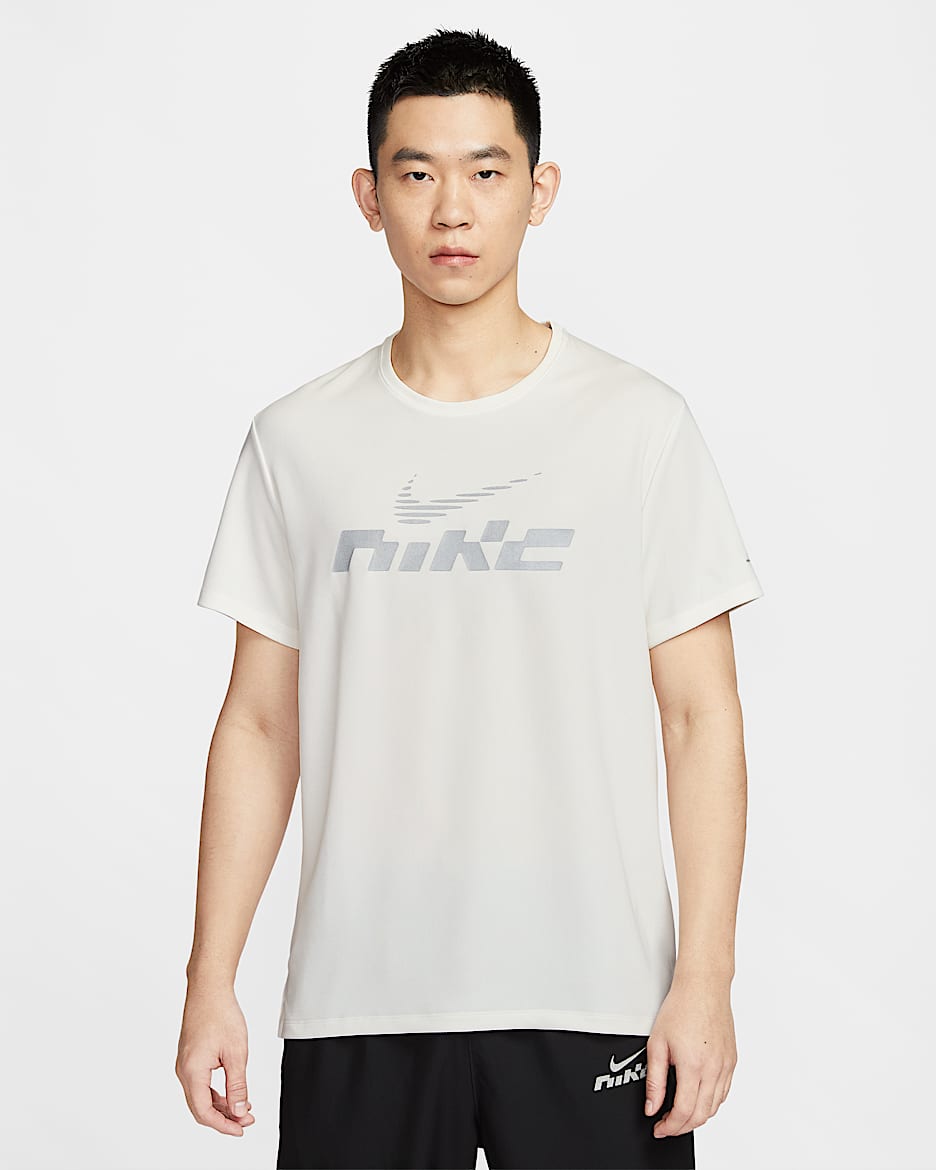 Nike Miler Flash Men's Dri-FIT UV Short-Sleeve Running Top - Sail